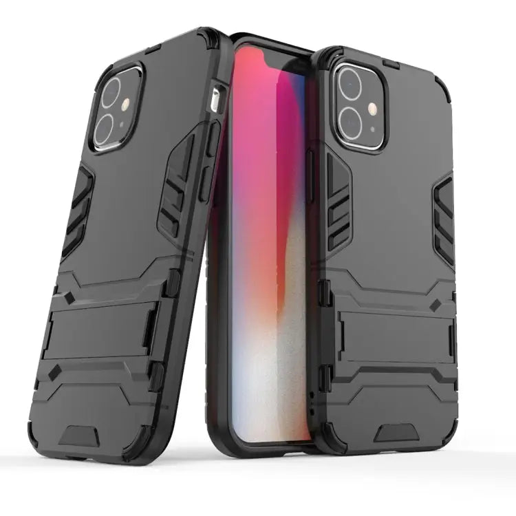 PC + TPU Shockproof Protective Case with Invisible Holder For iPhone 12 / 12 Pro For iPhone 12 mini For OPPO Realme C11
