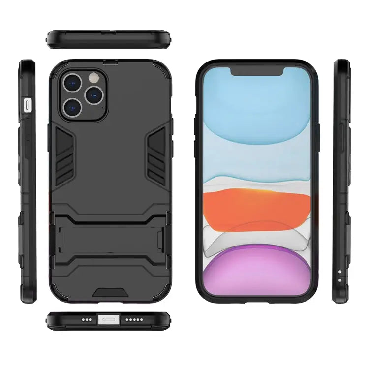 PC + TPU Shockproof Protective Case with Invisible Holder For iPhone 12 / 12 Pro For iPhone 12 mini For OPPO Realme C11