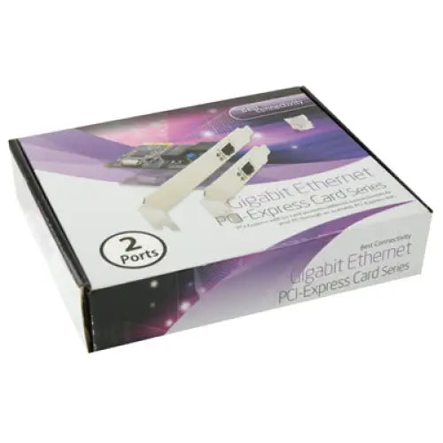 PCI-Express Dual Gigabit Ethernet Controller Card Adapter 2 Port RJ45 10/100/1000 BASE-T (IO-PCE8111-2GLAN) 2 Ports