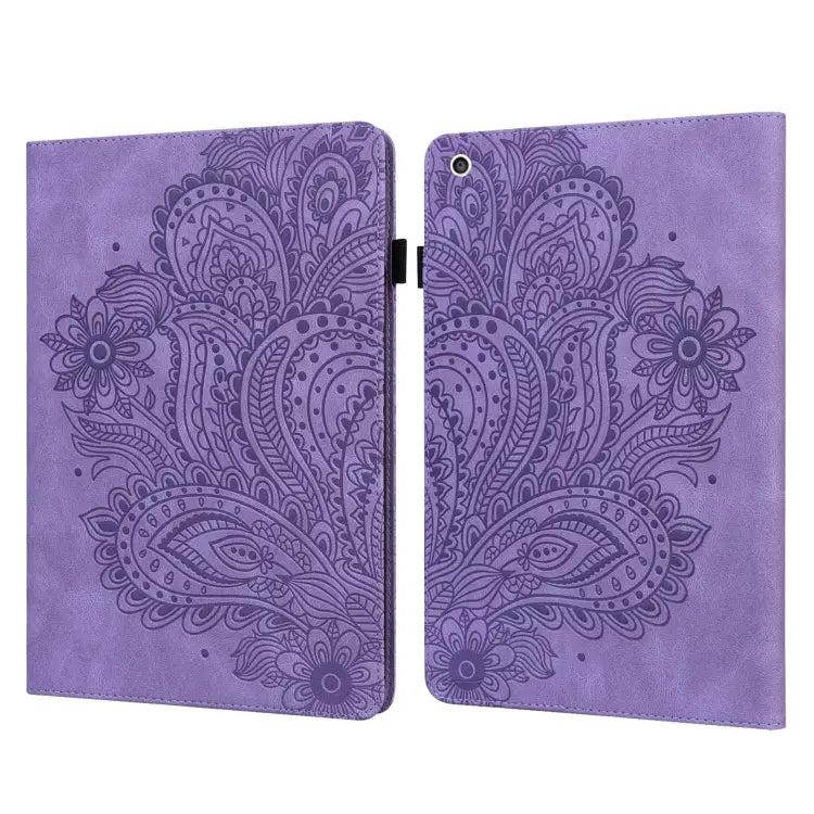 Peacock Embossed Pattern TPU + PU Horizontal Flip Leather Case with Holder & Card Slots & Wallet & Sleep / Wake-up