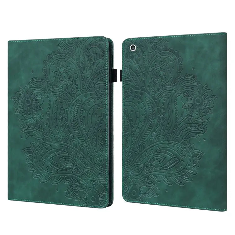 Peacock Embossed Pattern TPU + PU Horizontal Flip Leather Case with Holder & Card Slots & Wallet & Sleep / Wake-up