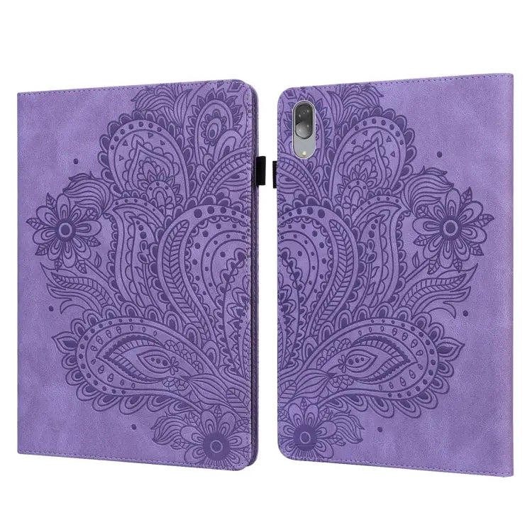 Peacock Embossed Pattern TPU + PU Leather Tablet Case For Lenovo Tab M10 TB-X505L / TB-X505F / TB-X605L / TB-X605F &