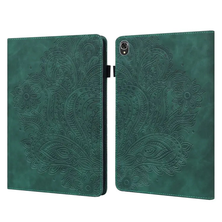 Peacock Embossed Pattern TPU + PU Leather Tablet Case For Lenovo Tab K10 10.3 inch TB-X6C6F / TB-X6C6X & M10 Plus 10.3