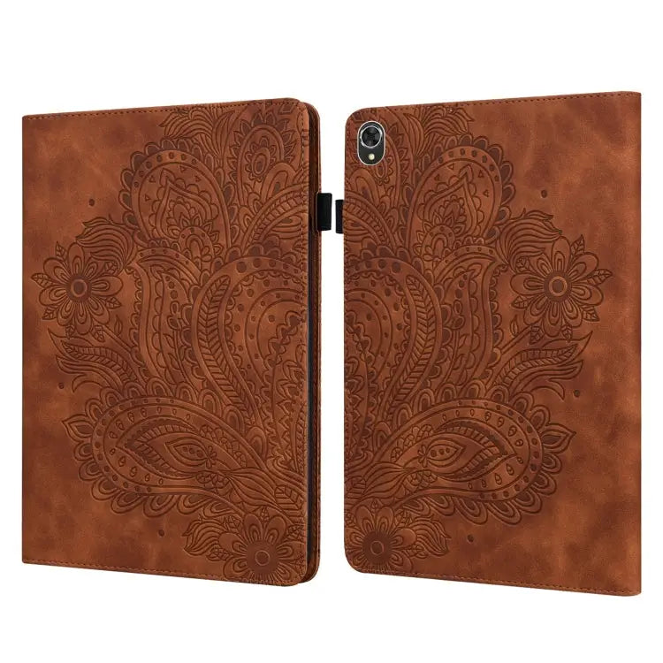 Peacock Embossed Pattern TPU + PU Leather Tablet Case For Lenovo Tab K10 10.3 inch TB-X6C6F / TB-X6C6X & M10 Plus 10.3