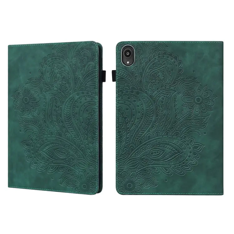 Peacock Embossed Pattern TPU + PU Leather Tablet Case For Lenovo Tab K10 10.3 inch TB-X6C6F / TB-X6C6X & M10 Plus 10.3