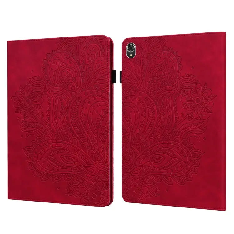 Peacock Embossed Pattern TPU + PU Leather Tablet Case For Lenovo Tab K10 10.3 inch TB-X6C6F / TB-X6C6X & M10 Plus 10.3