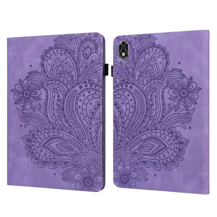Peacock Embossed Pattern TPU + PU Leather Tablet Case For Lenovo Tab K10 10.3 inch TB-X6C6F / TB-X6C6X & M10 Plus 10.3