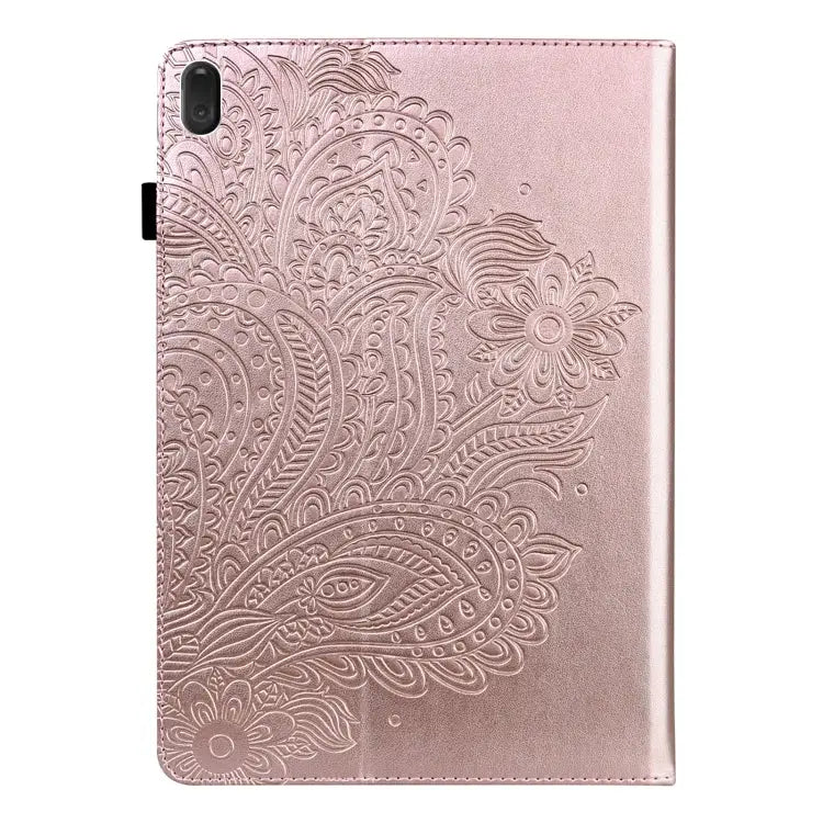 Peacock Embossed Pattern TPU + PU Leather Tablet Case For Lenovo Tab E10 TB-X104F - Mobile Accessories