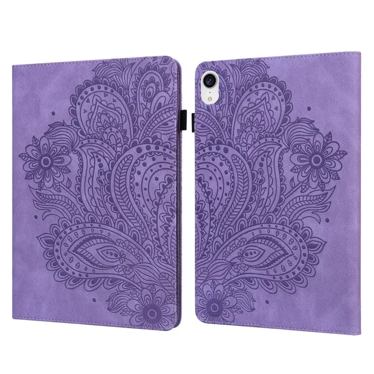Peacock Embossed Pattern TPU + PU Leather Tablet Case For Lenovo Tab K10 10.3 inch TB-X6C6F / TB-X6C6X & M10 Plus 10.3