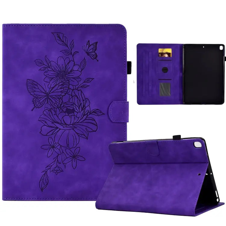 Peony Butterfly Embossed Leather Smart Tablet Case For iPad 10.2 2020/2019 / Air 10.5 2019 For iPad 2025 / 2022
