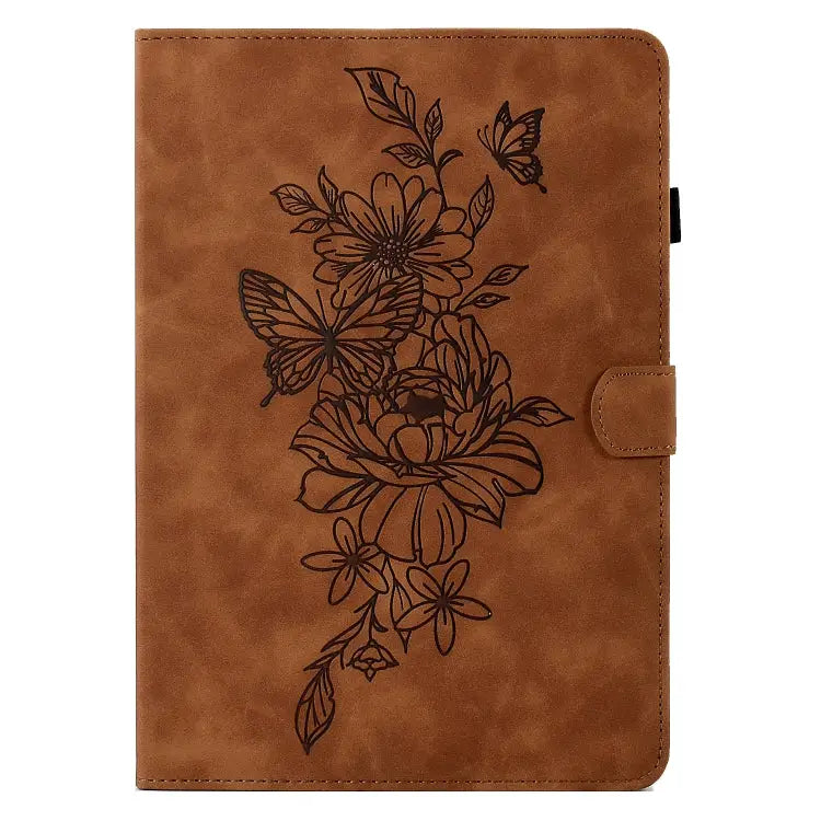 Peony Butterfly Embossed Leather Smart Tablet Case For iPad 10.2 2020/2019 / Air 10.5 2019 For iPad 2025 / 2022