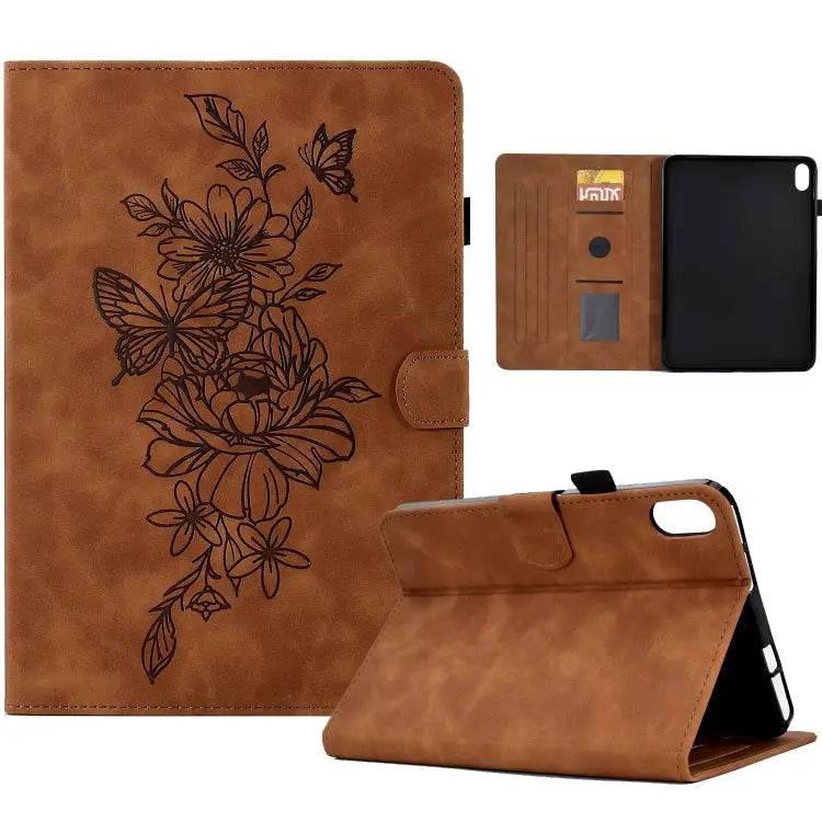 Peony Butterfly Embossed Leather Smart Tablet Case For iPad 10.2 2020/2019 / Air 10.5 2019 For iPad 2025 / 2022
