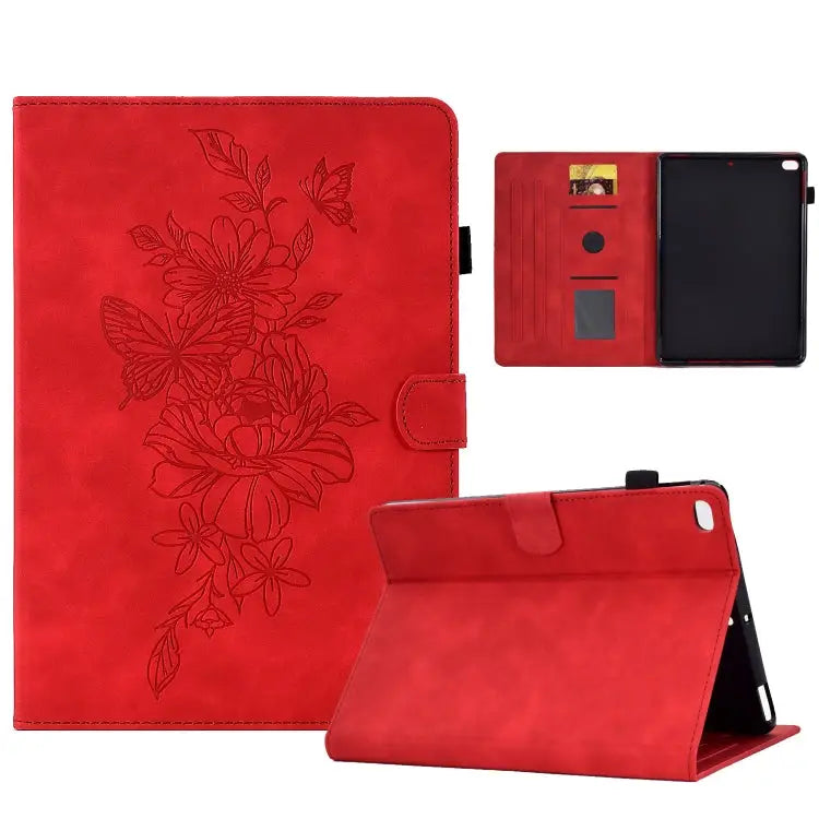 Peony Butterfly Embossed Leather Smart Tablet Case For iPad 10.2 2020/2019 / Air 10.5 2019 For iPad 2025 / 2022