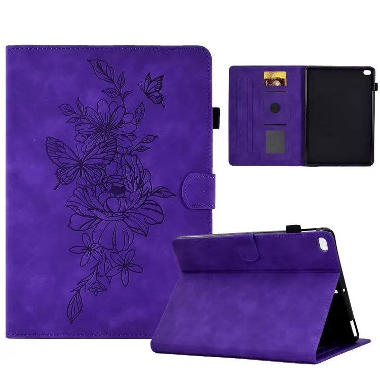Peony Butterfly Embossed Leather Smart Tablet Case For iPad 10.2 2020/2019 / Air 10.5 2019 For iPad 2025 / 2022