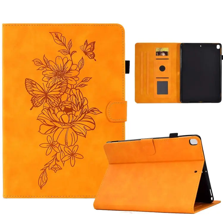 Peony Butterfly Embossed Leather Smart Tablet Case For iPad 10.2 2020/2019 / Air 10.5 2019 For iPad 2025 / 2022