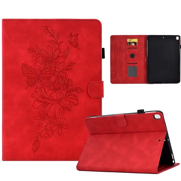 Peony Butterfly Embossed Leather Smart Tablet Case For iPad 10.2 2020/2019 / Air 10.5 2019 For iPad 2025 / 2022