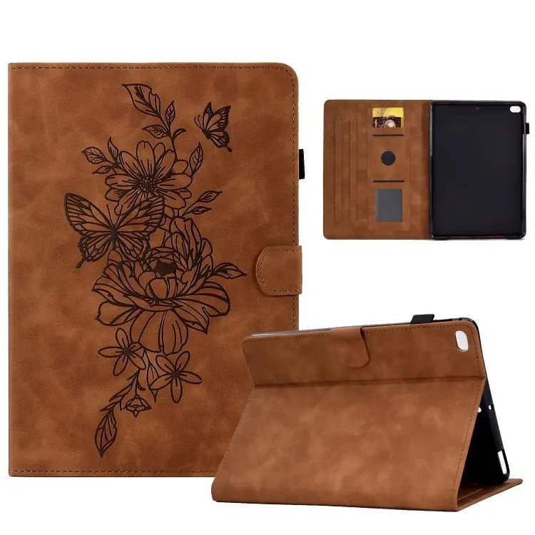 Peony Butterfly Embossed Leather Smart Tablet Case For iPad mini 5 / 4 / 3 / 2 / 1 For iPad Pro 11 2020/2018 / Air 10.9