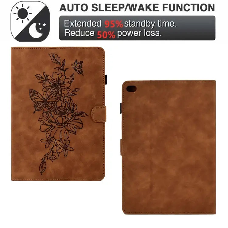 Peony Butterfly Embossed Leather Smart Tablet Case For iPad mini 5 / 4 / 3 / 2 / 1 For iPad Pro 11 2020/2018 / Air 10.9