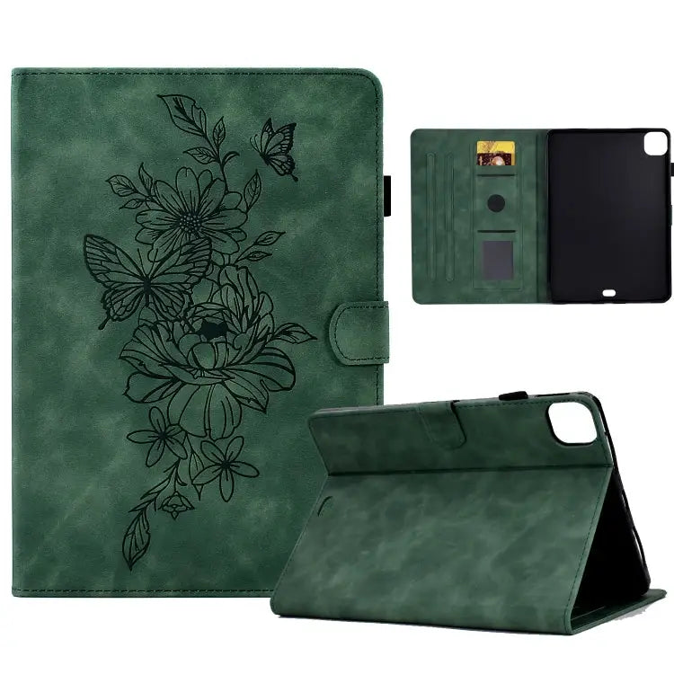 Peony Butterfly Embossed Leather Smart Tablet Case For iPad mini 5 / 4 / 3 / 2 / 1 For iPad Pro 11 2020/2018 / Air 10.9