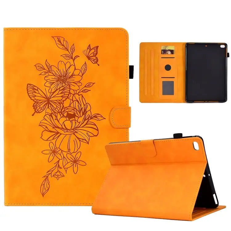 Peony Butterfly Embossed Leather Smart Tablet Case For iPad mini 5 / 4 / 3 / 2 / 1 For iPad Pro 11 2020/2018 / Air 10.9