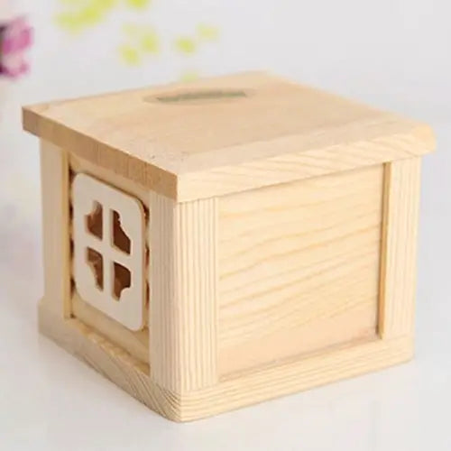 Pet Flat Roof Wooden House Hut Pets Cage for Small Animal Rabbit Hamster Flat Roof Wooden House - Flat Roof Wooden House