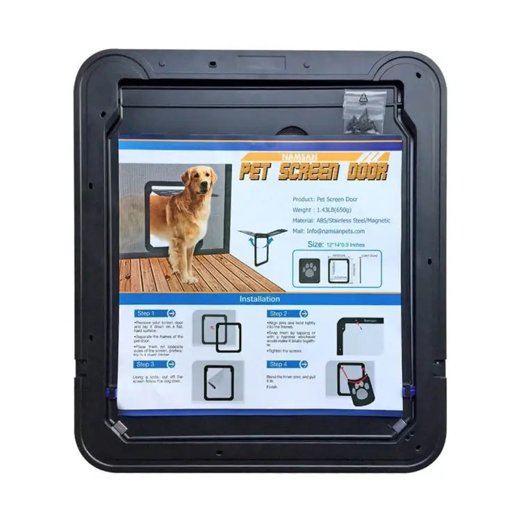Pet Footprint Pattern Dog Auto Lock / Lockable Gate Cat Safe Flap Window Pet Screen Door Size: 42x37cm 42x37cm - 42x37cm