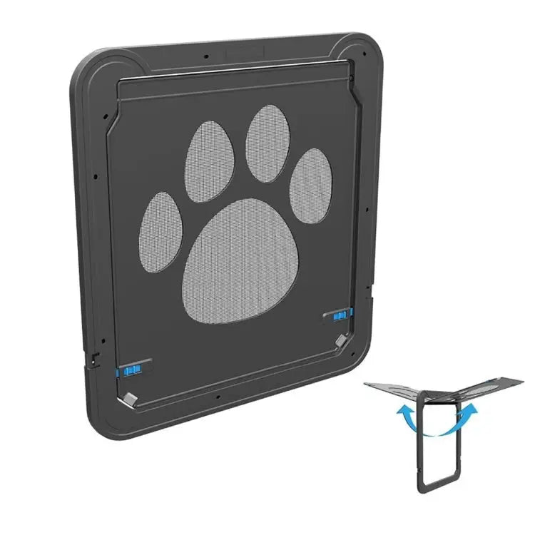 Pet Footprint Pattern Dog Auto Lock / Lockable Gate Cat Safe Flap Window Pet Screen Door Size: 42x37cm 42x37cm - 42x37cm