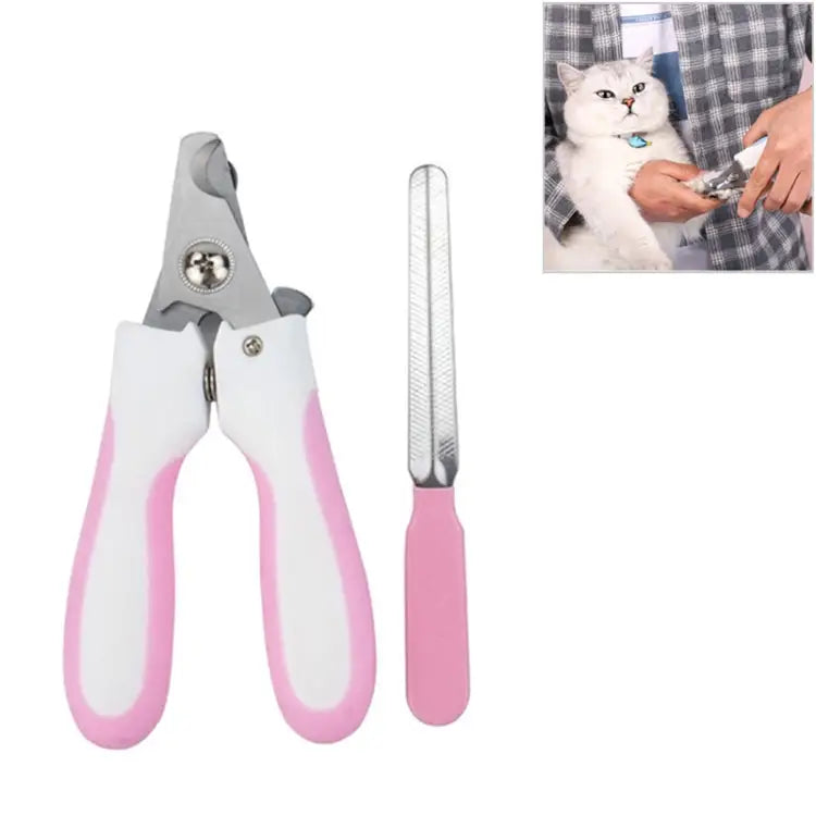 Pet Nail Clippers and Polisher Set Size: Small Small Pink - Small Pink / Pink