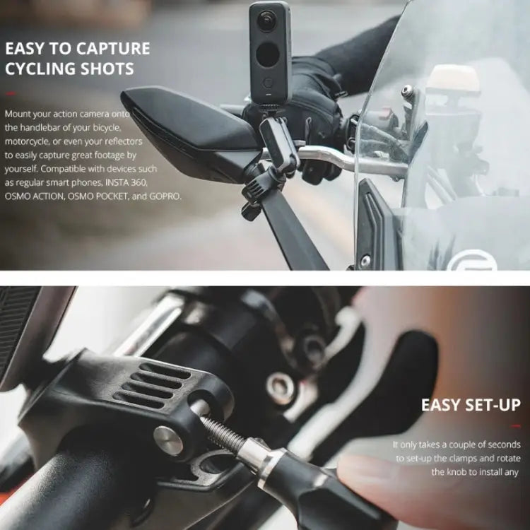 PGYTECH Action Camera Handlebar Mount For Insta360 ONE / ONE R / OSMO Action / GoPro Handlebar Mount - Handlebar Mount