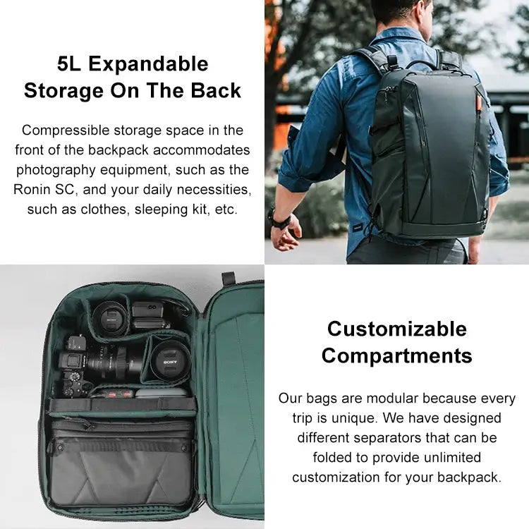 PGYTECH P-CB-020 2 in 1 Waterproof Shockproof Outdoor Dual Shoulders Backpack + Single Shoulder Bag - P-CB-020