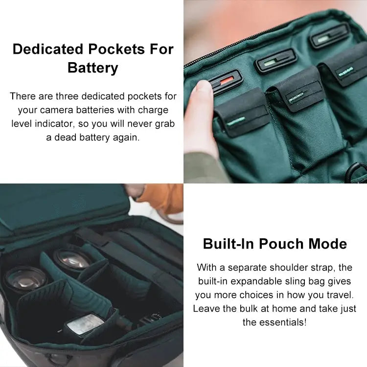 PGYTECH P-CB-020 2 in 1 Waterproof Shockproof Outdoor Dual Shoulders Backpack + Single Shoulder Bag - P-CB-020