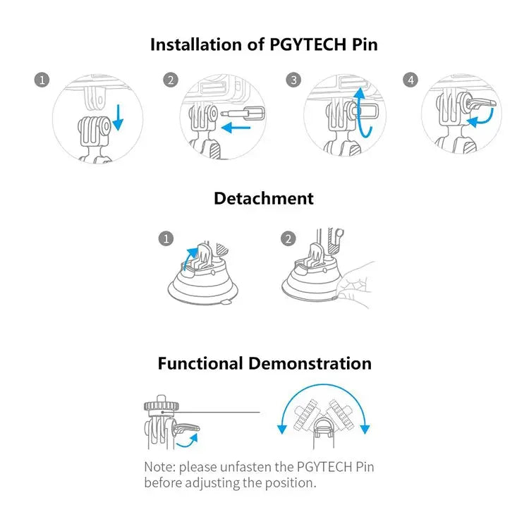 PGYTECH P-GM-132 Action Camera Suction Cup Phone Holder for DJI Osmo Action & GoPro 8/7 P-GM-132 - P-GM-132