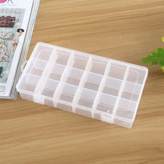 Plastic Organizer Container Storage Box 18 Slots Removable Grid Compartment for Jewelry Earring Fishing Hook Small