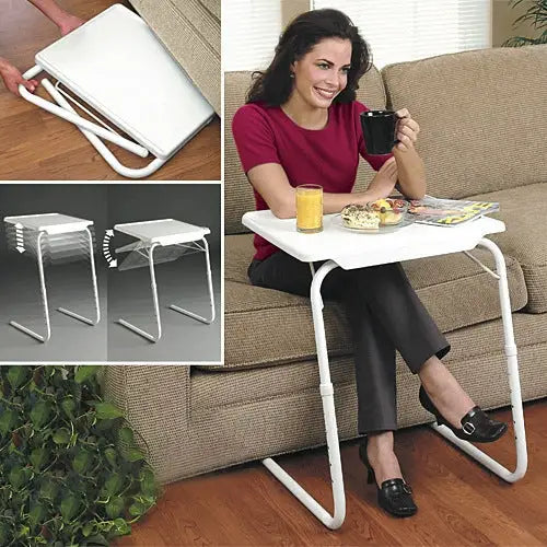 Plastic Pad Steel Tube Bracket Liftable Foldable Portable Multi-purpose Laptop Table Adjustable Height: 53-74cm