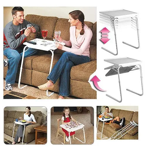 Plastic Pad Steel Tube Bracket Liftable Foldable Portable Multi-purpose Laptop Table Adjustable Height: 53-74cm