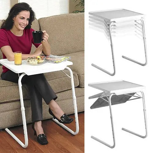 Plastic Pad Steel Tube Bracket Liftable Foldable Portable Multi-purpose Laptop Table Adjustable Height: 53-74cm