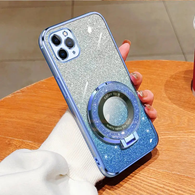 Plated Gradient Glitter Round Holder TPU Phone Case For iPhone 12 mini For iPhone 11 Pro Max For iPhone 11 For iPhone
