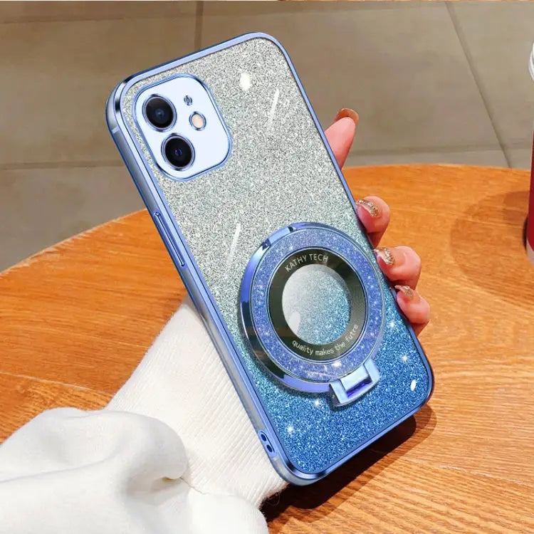Plated Gradient Glitter Round Holder TPU Phone Case For iPhone 13 mini For iPhone 12 For iPhone 12 Pro Max For iPhone