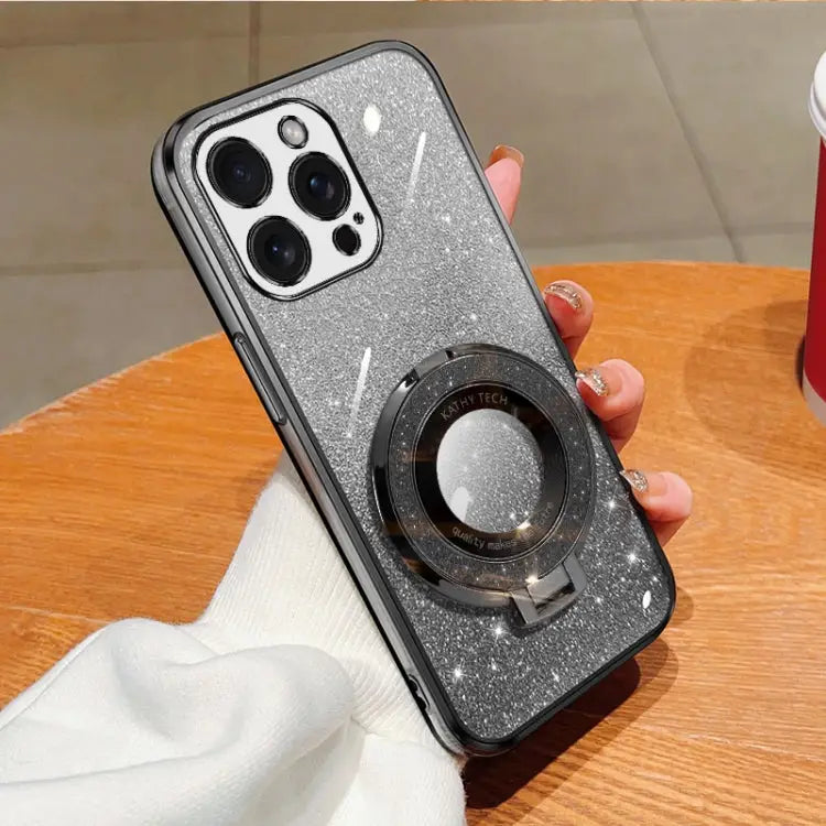 Plated Gradient Glitter Round Holder TPU Phone Case For iPhone 14 Plus For iPhone 14 For iPhone 14 Pro For iPhone 14