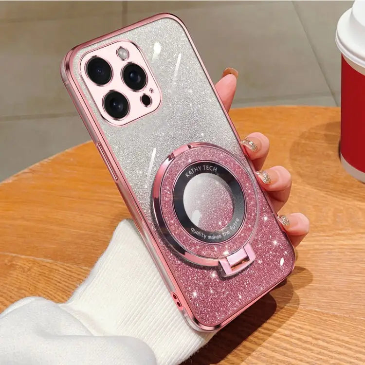 Plated Gradient Glitter Round Holder TPU Phone Case For iPhone 14 Plus For iPhone 14 For iPhone 14 Pro For iPhone 14