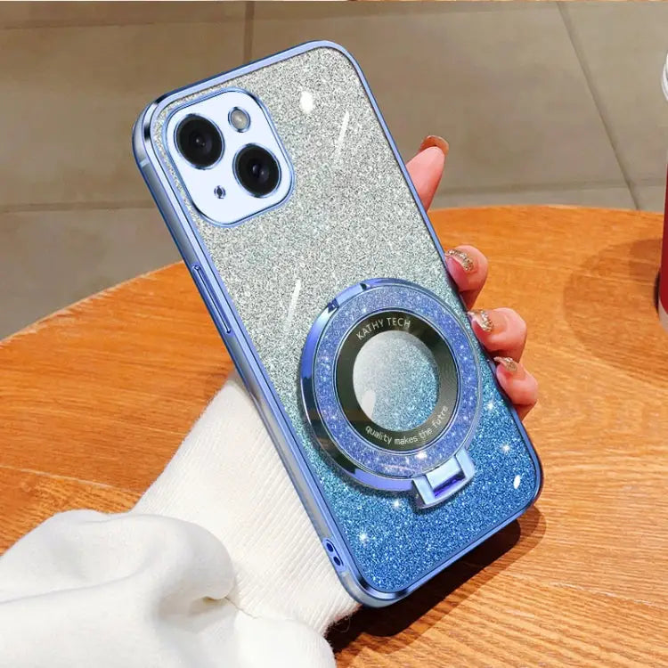 Plated Gradient Glitter Round Holder TPU Phone Case For iPhone 15 Pro Max For iPhone 15 Pro For iPhone 15 Plus