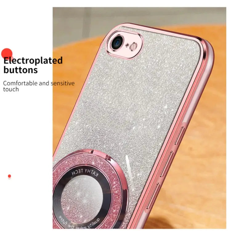 Plated Gradient Glitter Round Holder TPU Phone Case For iPhone 7 / 8 / SE 2022 For iPhone 13 Pro Max For iPhone 13 Pro
