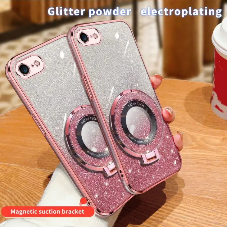 Plated Gradient Glitter Round Holder TPU Phone Case For iPhone 7 / 8 / SE 2022 For iPhone 13 Pro Max For iPhone 13 Pro