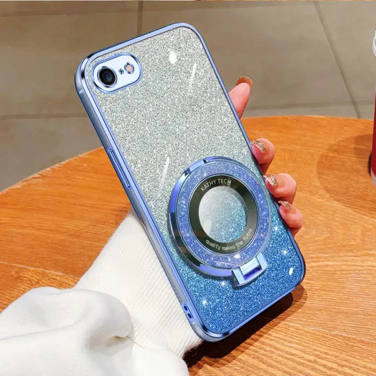 Plated Gradient Glitter Round Holder TPU Phone Case For iPhone 7 / 8 / SE 2022 For iPhone 13 Pro Max For iPhone 13 Pro