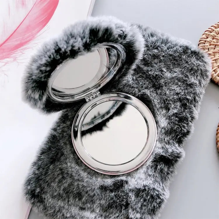 Plush Phone Protect Case with Mirror For iPhone 11 For iPhone 11 Pro For iPhone 11 Pro Max For iPhone X / XS For iPhone