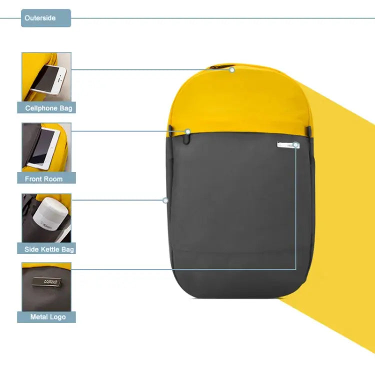 POFOKO XY Series 14-15.4 inch Fashion Color Matching Multi-functional Backpack Computer Bag Size: M