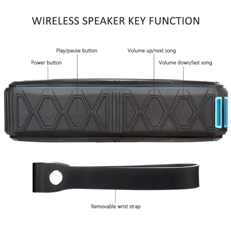 Portable Bluetooth Speaker Super Bass Stereo Wireless Speakers Support IP66 Waterproof Emergency Charging Handsfree TF