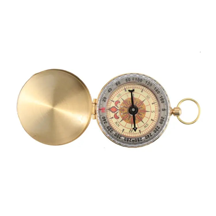 Portable Brass Pocket Camping Hiking Golden Luminous Display Compass Navigation Outdoor Activities Pointing Guide G50