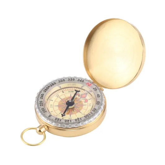 Portable Brass Pocket Camping Hiking Golden Luminous Display Compass Navigation Outdoor Activities Pointing Guide G50
