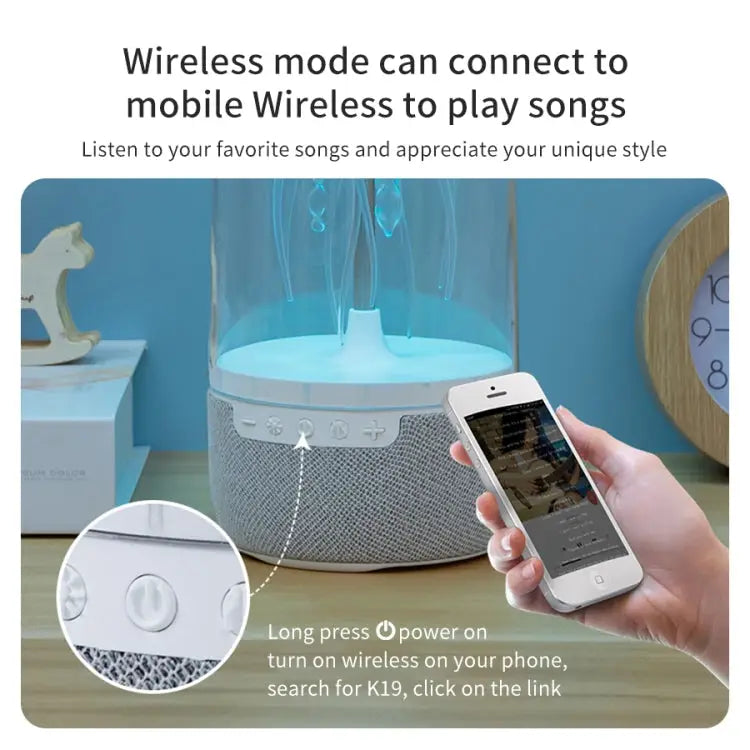 Portable Colorful Atmosphere Light Jellyfish Rhythmic Bluetooth Speaker K19 - K19 - Apple Accessories